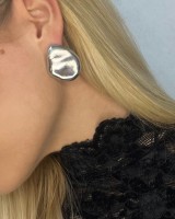Fluid Rock Earrings silver