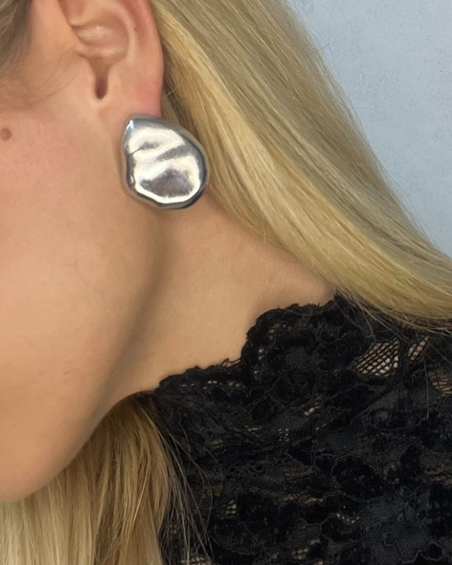 Fluid Rock Earrings silver