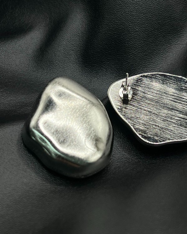 Fluid Rock Earrings silver