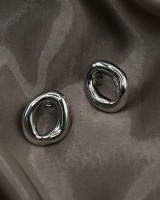 Oval Melt Earrings silver