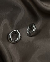 Oval Melt Earrings silver