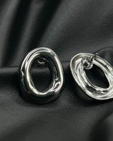 Oval Melt Earrings silver