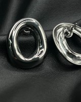 Oval Melt Earrings silver