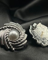 Silver Twisted Pearl Earrings