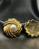 Gold Twisted Pearl Earrings
