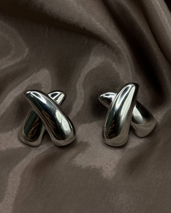 Cross Flow Earrings silver