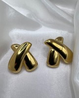 Cross Flow Earrings gold