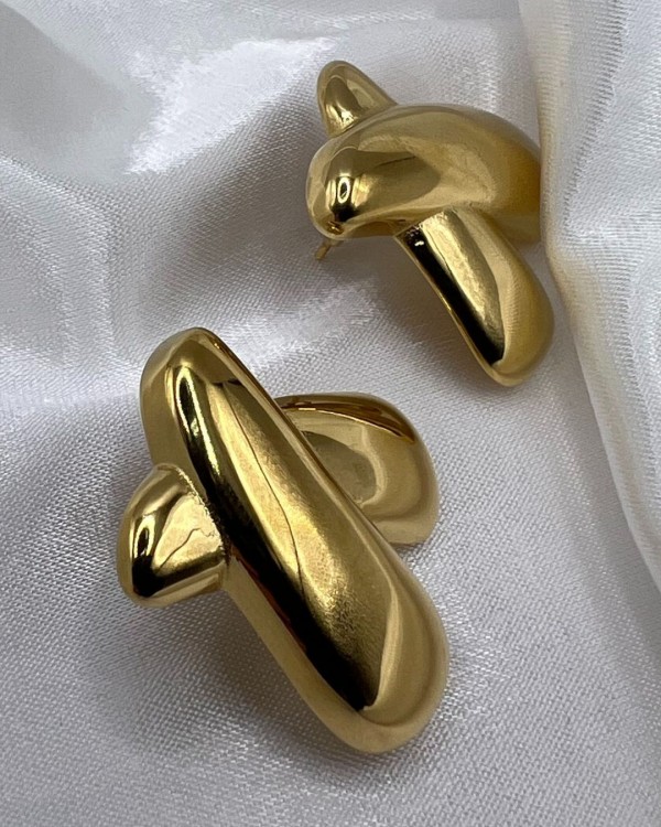 Cross Flow Earrings gold