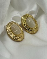 Ivory Oval Earrings