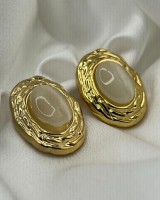 Ivory Oval Earrings