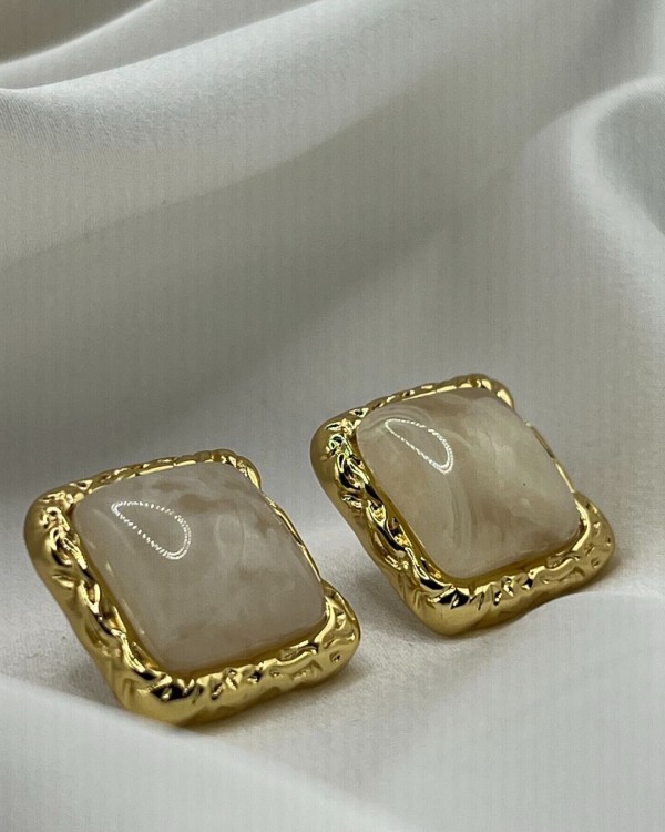 Ivory Square Earrings