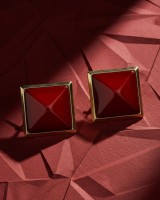 Red Pyramid Earrings