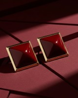 Red Pyramid Earrings