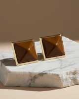 Brown Pyramid Earrings