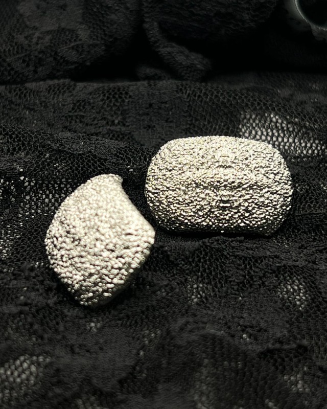 Textured Silver Earrings