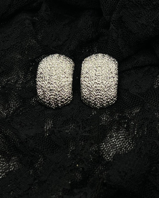 Textured Silver Earrings