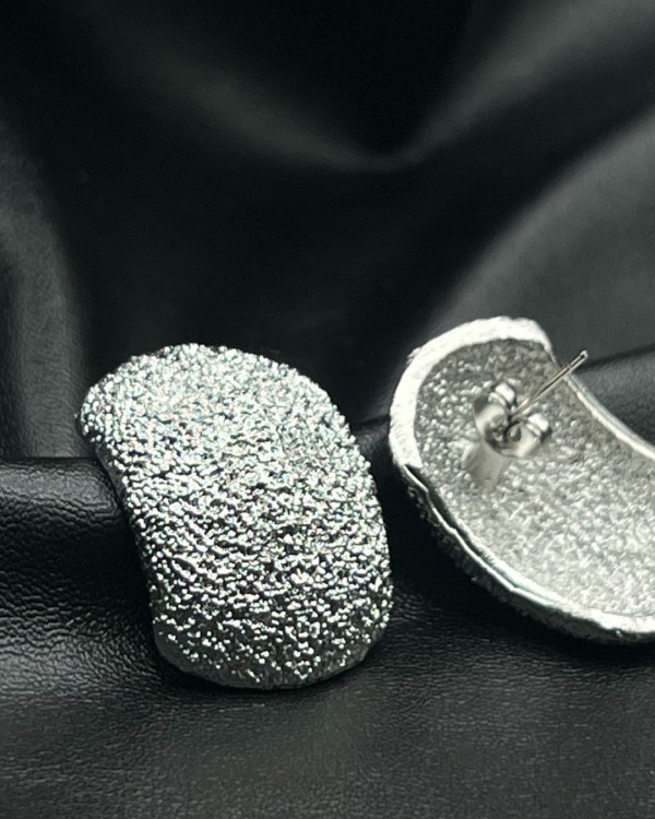 Textured Silver Earrings