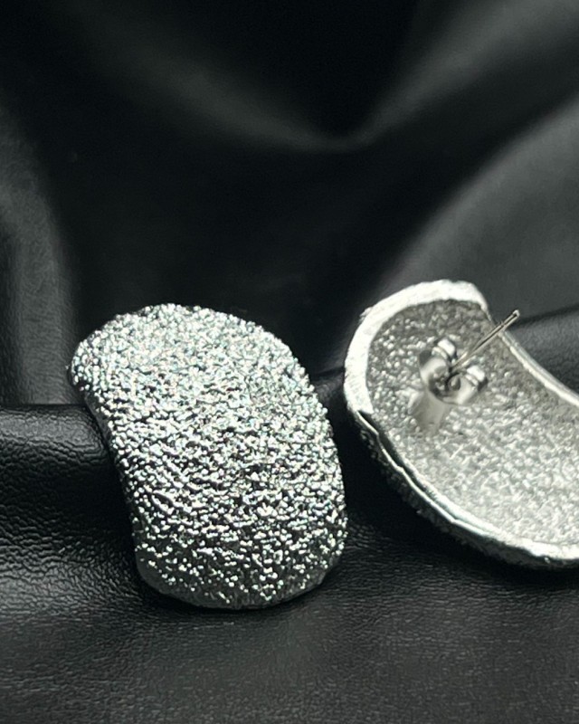 Textured Silver Earrings