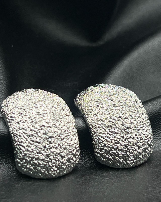 Textured Silver Earrings