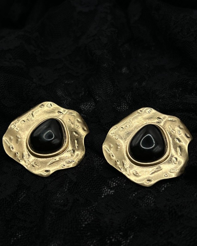 Black Stone Earrings