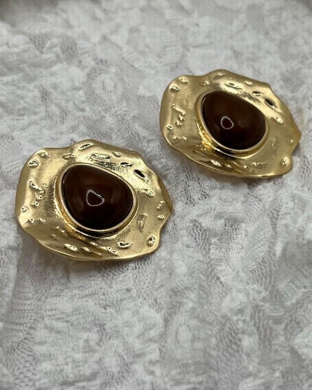 Brown Stone Earrings