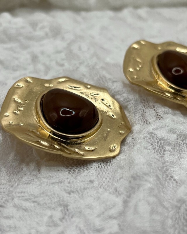 Brown Stone Earrings