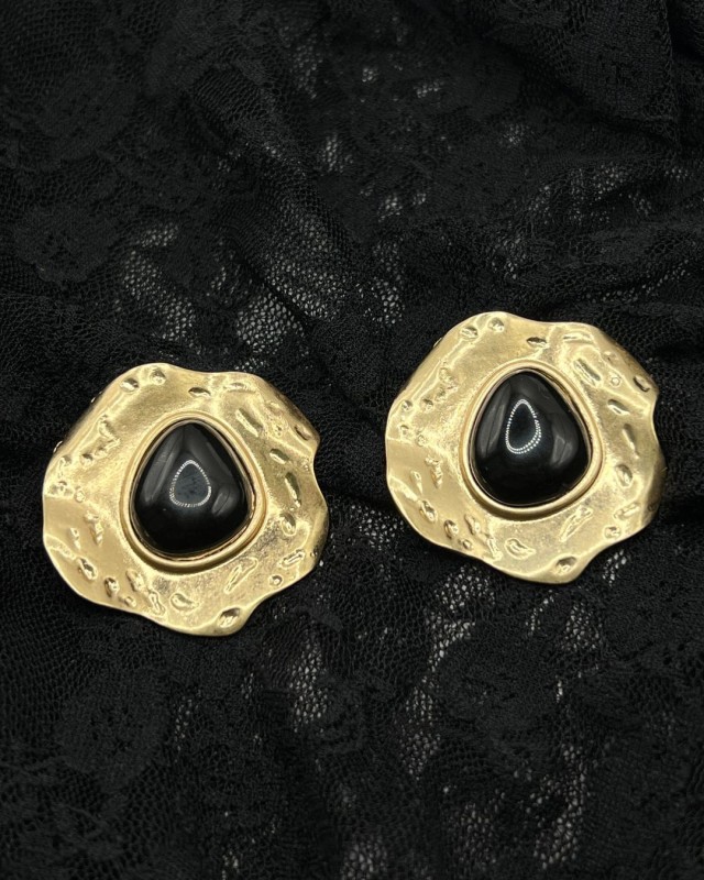 Black Stone Earrings