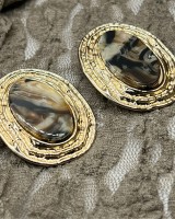 Oval Marble Earrings