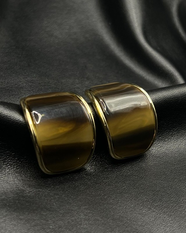 Olive Resin Hoop Earrings