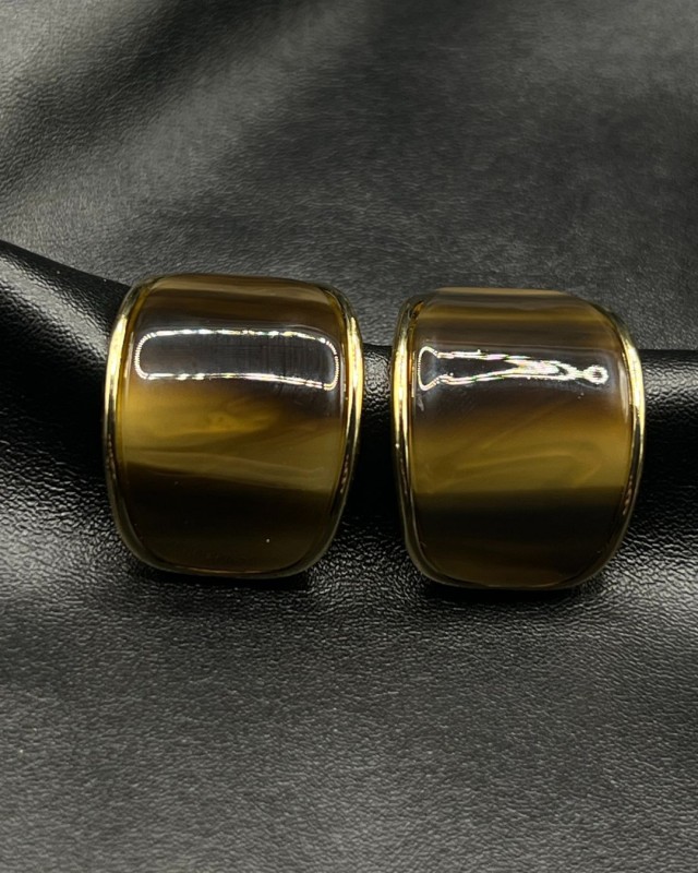 Olive Resin Hoop Earrings