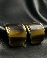 Olive Resin Hoop Earrings