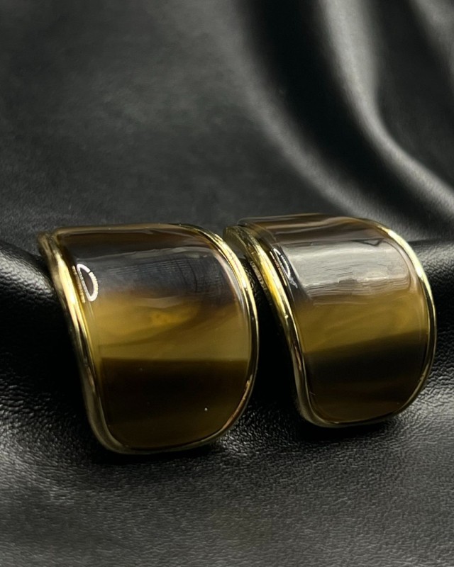 Olive Resin Hoop Earrings