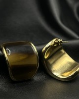 Olive Resin Hoop Earrings
