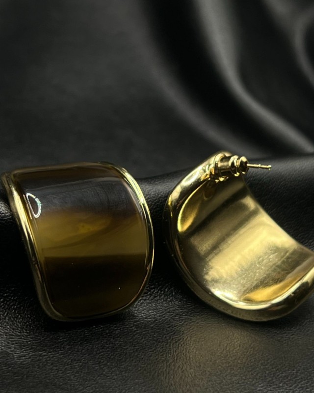 Olive Resin Hoop Earrings
