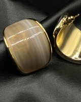 Beige Resin Hoop Earrings