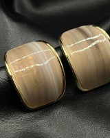 Beige Resin Hoop Earrings