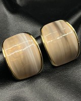 Beige Resin Hoop Earrings