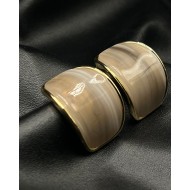 Beige Resin Hoop Earrings