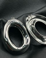 Chunky Oval Earrings silver