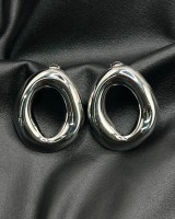 Chunky Oval Earrings silver