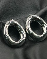 Chunky Oval Earrings silver