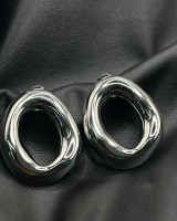Chunky Oval Earrings silver