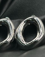 Chunky Oval Earrings silver