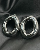 Chunky Oval Earrings silver