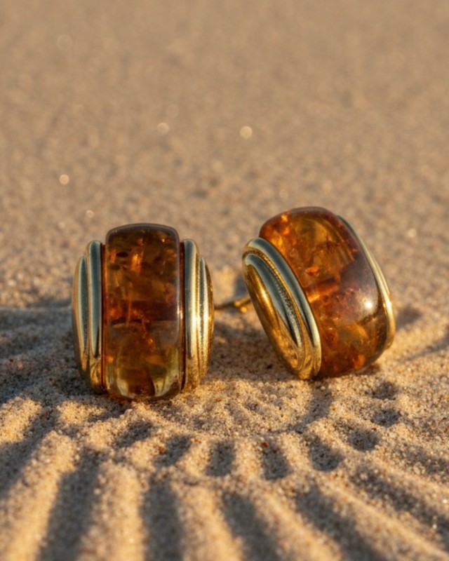 Amber Barrel Earrings