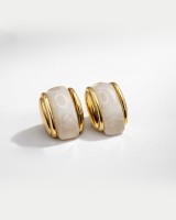 Pearl White Barrel Earrings