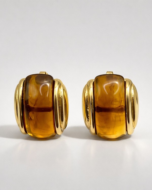 Smokey Grey Barrel Earrings
