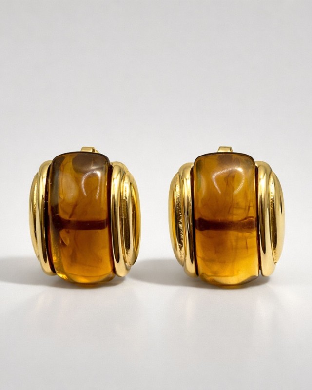 Amber Barrel Earrings