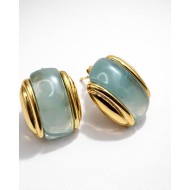 Aqua Green Barrel Earrings