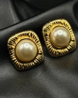 Vintage Pearl Square Earrings